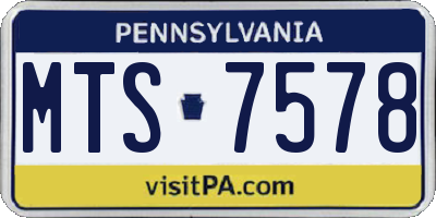 PA license plate MTS7578