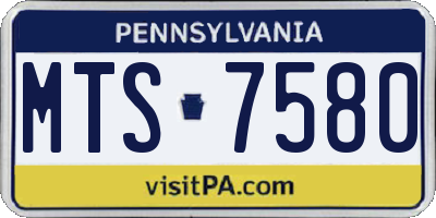 PA license plate MTS7580
