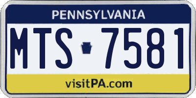 PA license plate MTS7581