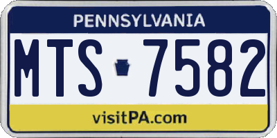 PA license plate MTS7582