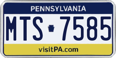 PA license plate MTS7585
