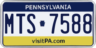 PA license plate MTS7588