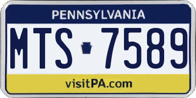 PA license plate MTS7589