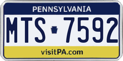 PA license plate MTS7592