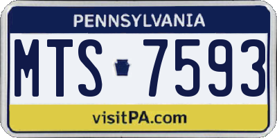 PA license plate MTS7593