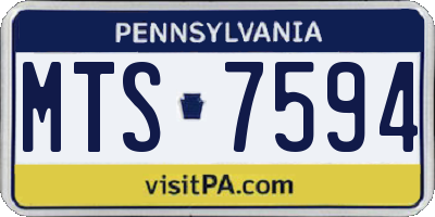 PA license plate MTS7594