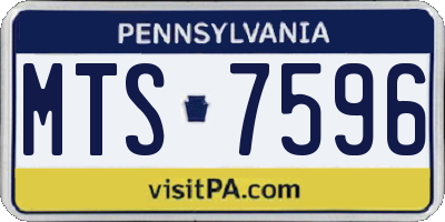 PA license plate MTS7596