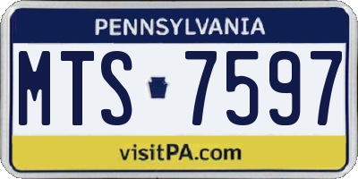 PA license plate MTS7597
