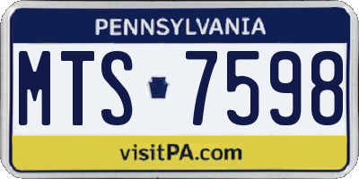 PA license plate MTS7598