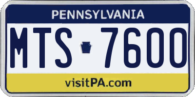 PA license plate MTS7600