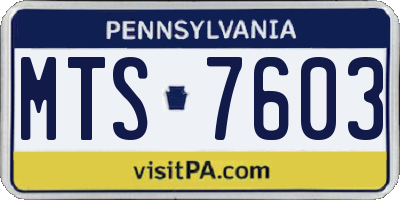 PA license plate MTS7603