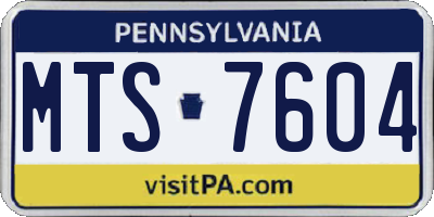 PA license plate MTS7604