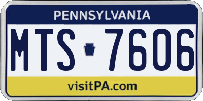 PA license plate MTS7606