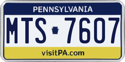 PA license plate MTS7607