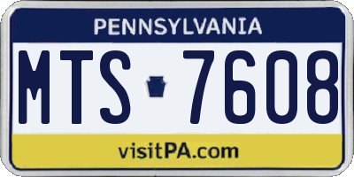 PA license plate MTS7608