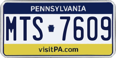 PA license plate MTS7609