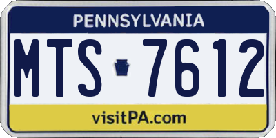 PA license plate MTS7612