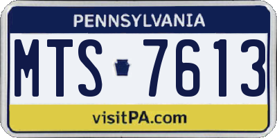 PA license plate MTS7613