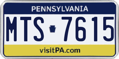 PA license plate MTS7615