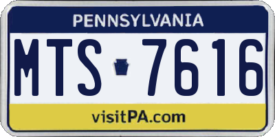 PA license plate MTS7616