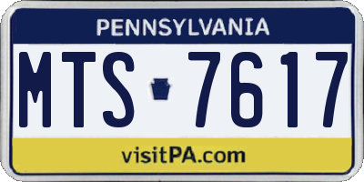 PA license plate MTS7617