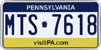 PA license plate MTS7618