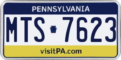 PA license plate MTS7623