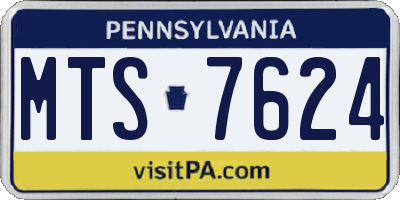 PA license plate MTS7624