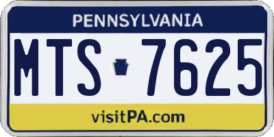 PA license plate MTS7625