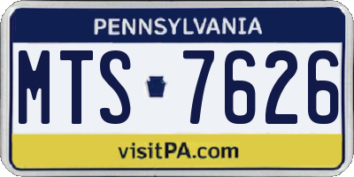 PA license plate MTS7626