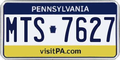 PA license plate MTS7627