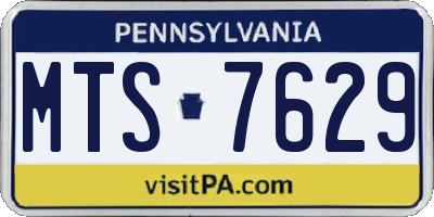 PA license plate MTS7629