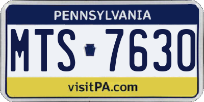 PA license plate MTS7630