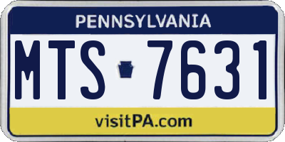 PA license plate MTS7631