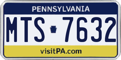 PA license plate MTS7632