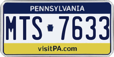 PA license plate MTS7633