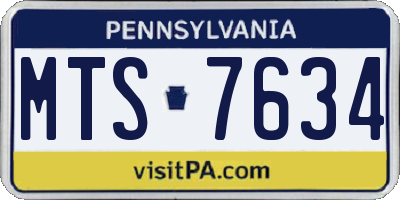 PA license plate MTS7634