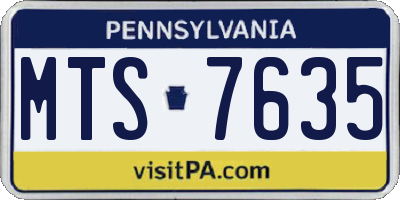 PA license plate MTS7635
