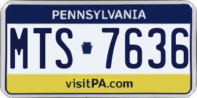 PA license plate MTS7636