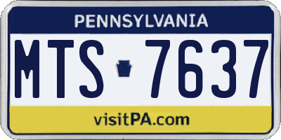 PA license plate MTS7637