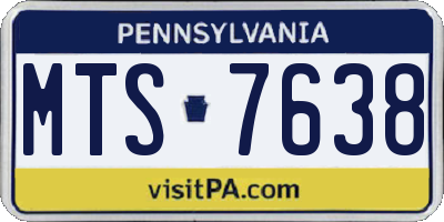 PA license plate MTS7638
