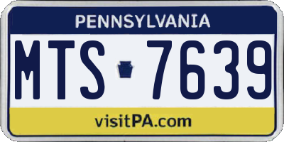PA license plate MTS7639