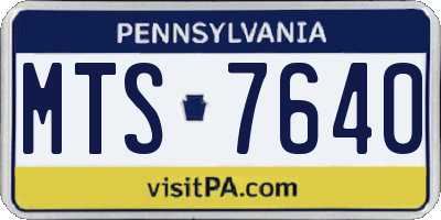 PA license plate MTS7640
