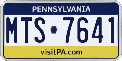 PA license plate MTS7641