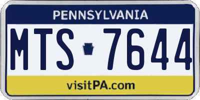 PA license plate MTS7644