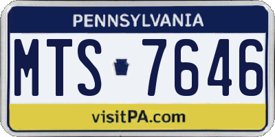 PA license plate MTS7646