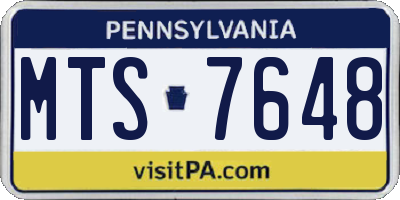 PA license plate MTS7648