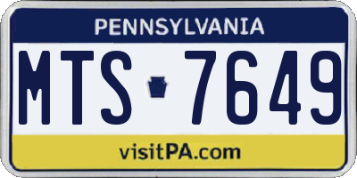 PA license plate MTS7649