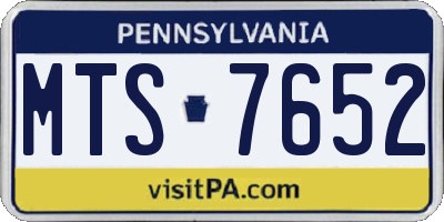 PA license plate MTS7652