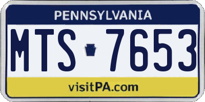 PA license plate MTS7653